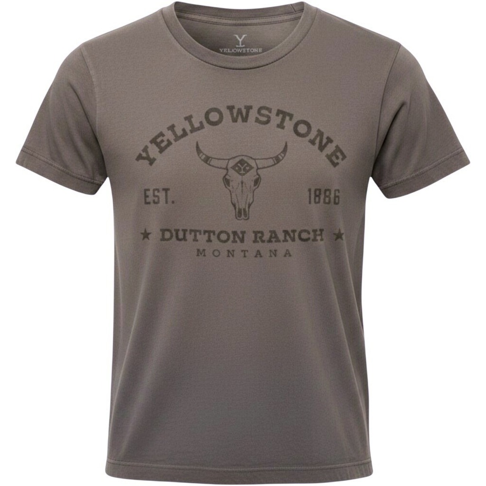 Yellowstone Dutton Ranch Montana Tshirt Mens Small Cotton Bull Skull Logo